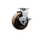 Service Caster 4'' High Temp Phenolic Swivel Caster with Bronze Bearing and Brake SCC-20S420-PHBZHT-TLB - alternate 1
